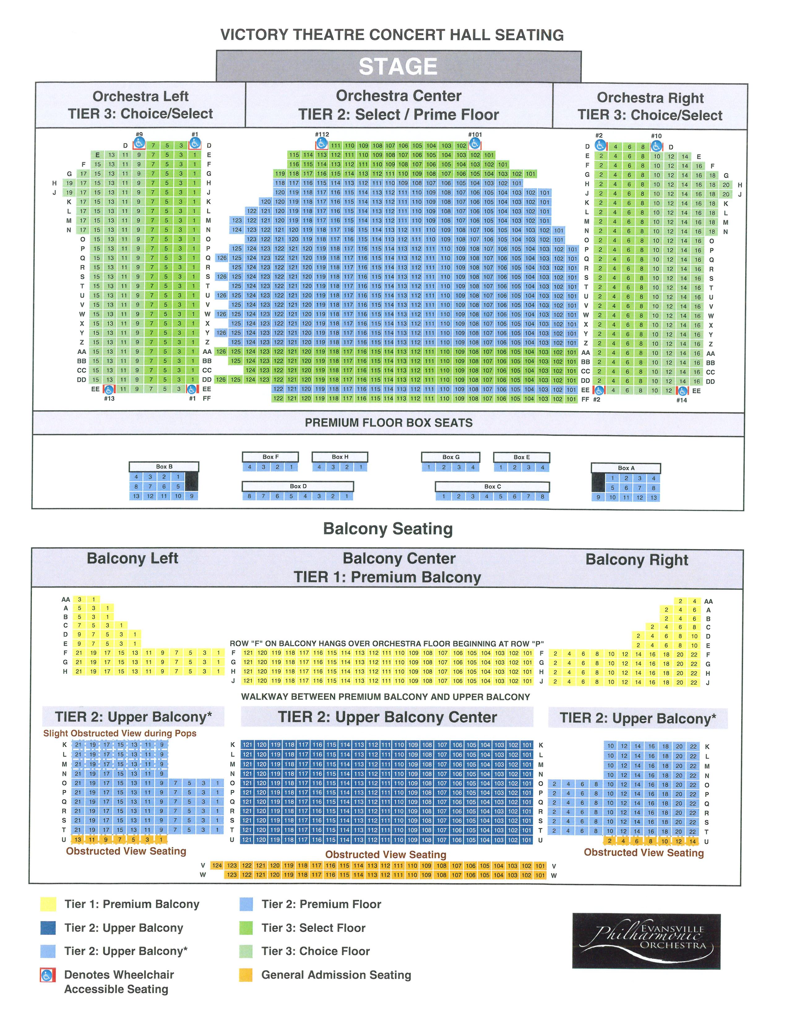 Seating Chart | Evansville Philharmonic Orchestral Corporation